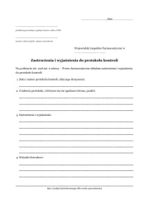 Podgląd druku: Zastrzeżenia do protokołu kontroli inspektora farmaceutycznego (art. 122f ust. 2 Pf)