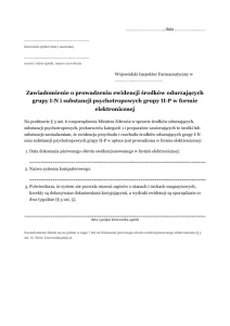 Podgląd druku: Zawiadomienie WIF o prowadzeniu ewidencji środków odurzających w formie elektronicznej (§ 3 ust. 6)
